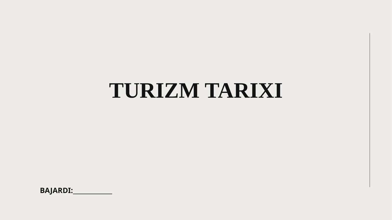 Turizm tarixi 1