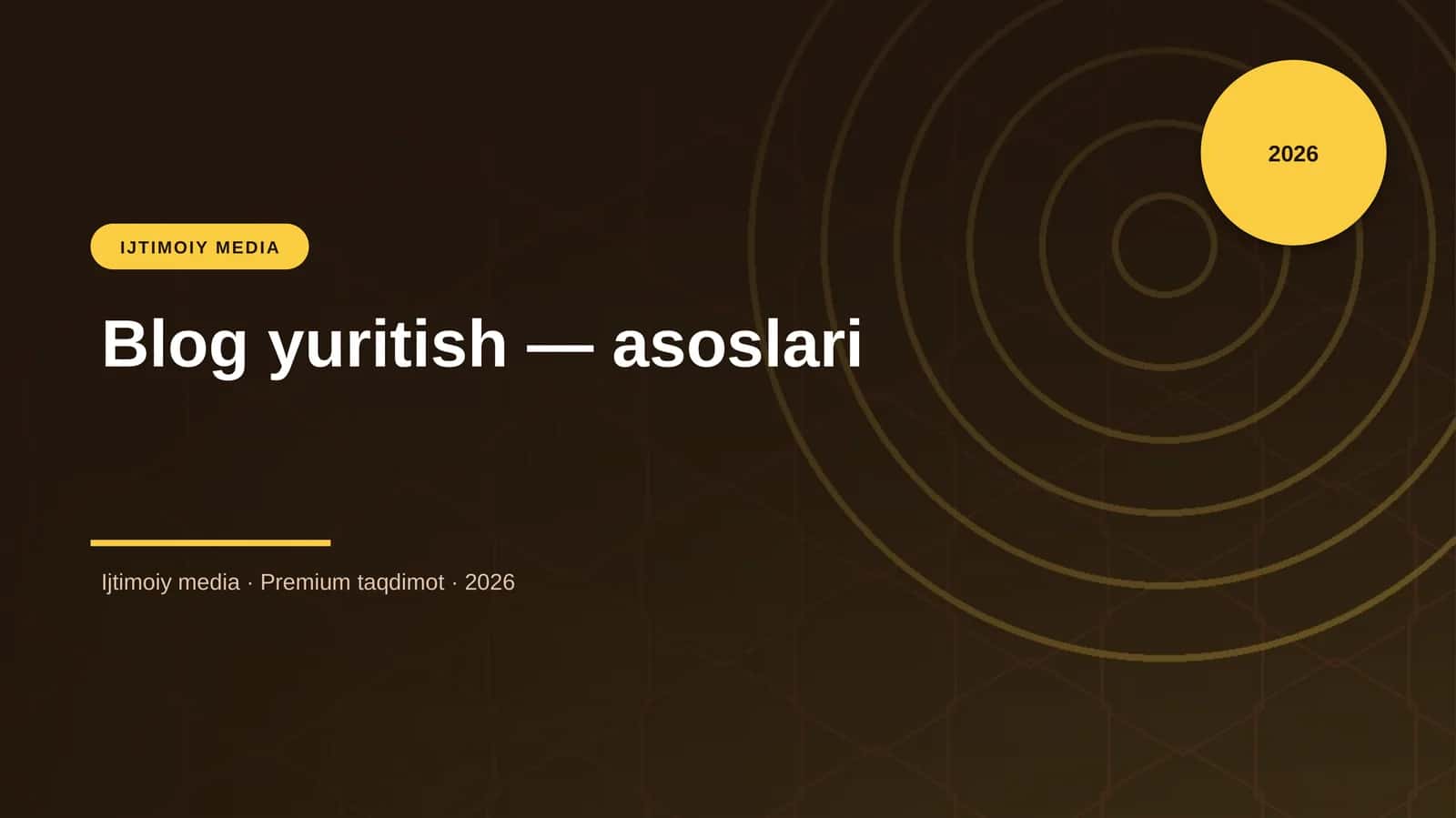 Blog yuritish — asoslari 1