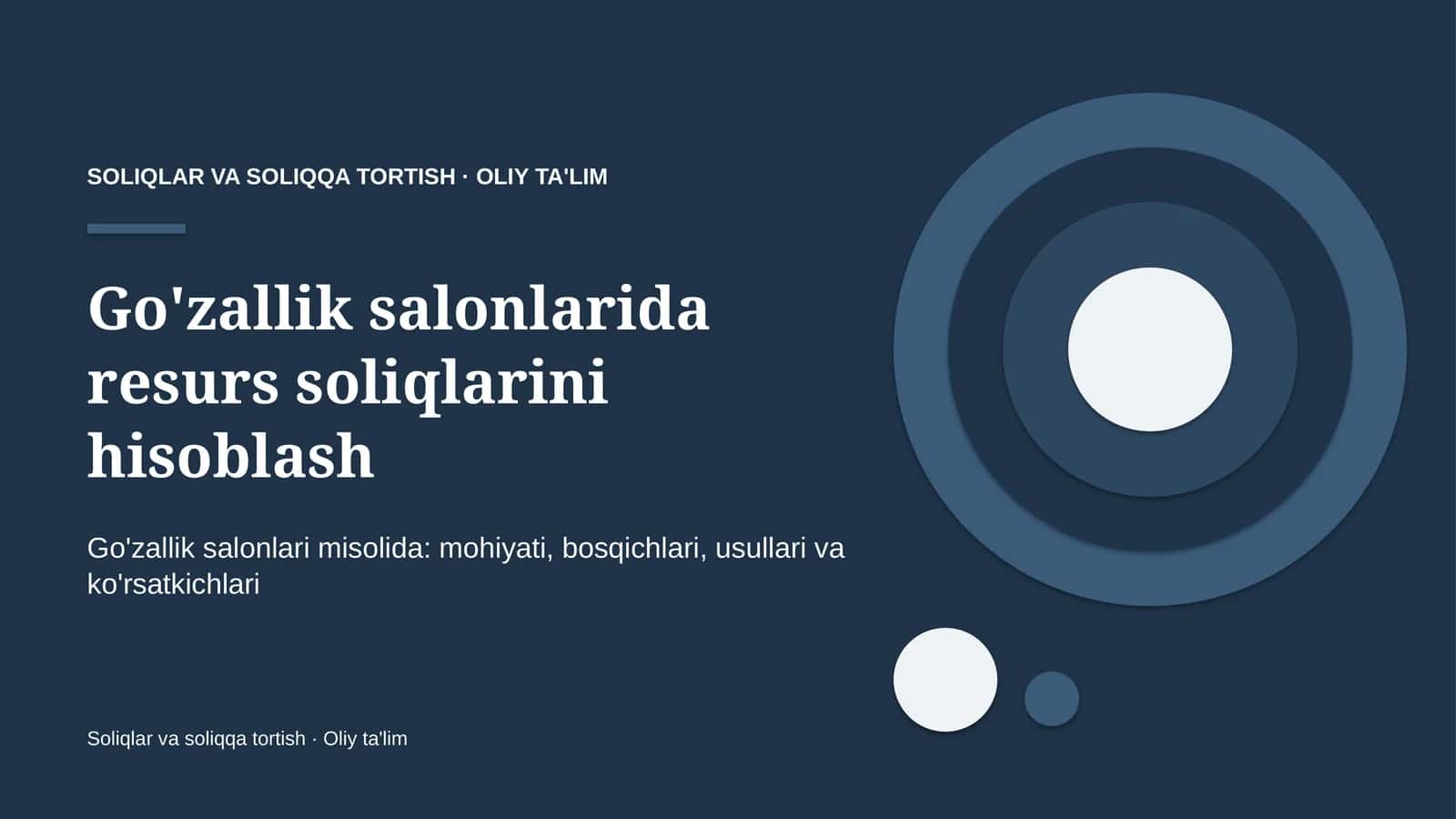Go'zallik salonlarida resurs soliqlarini hisoblash 1