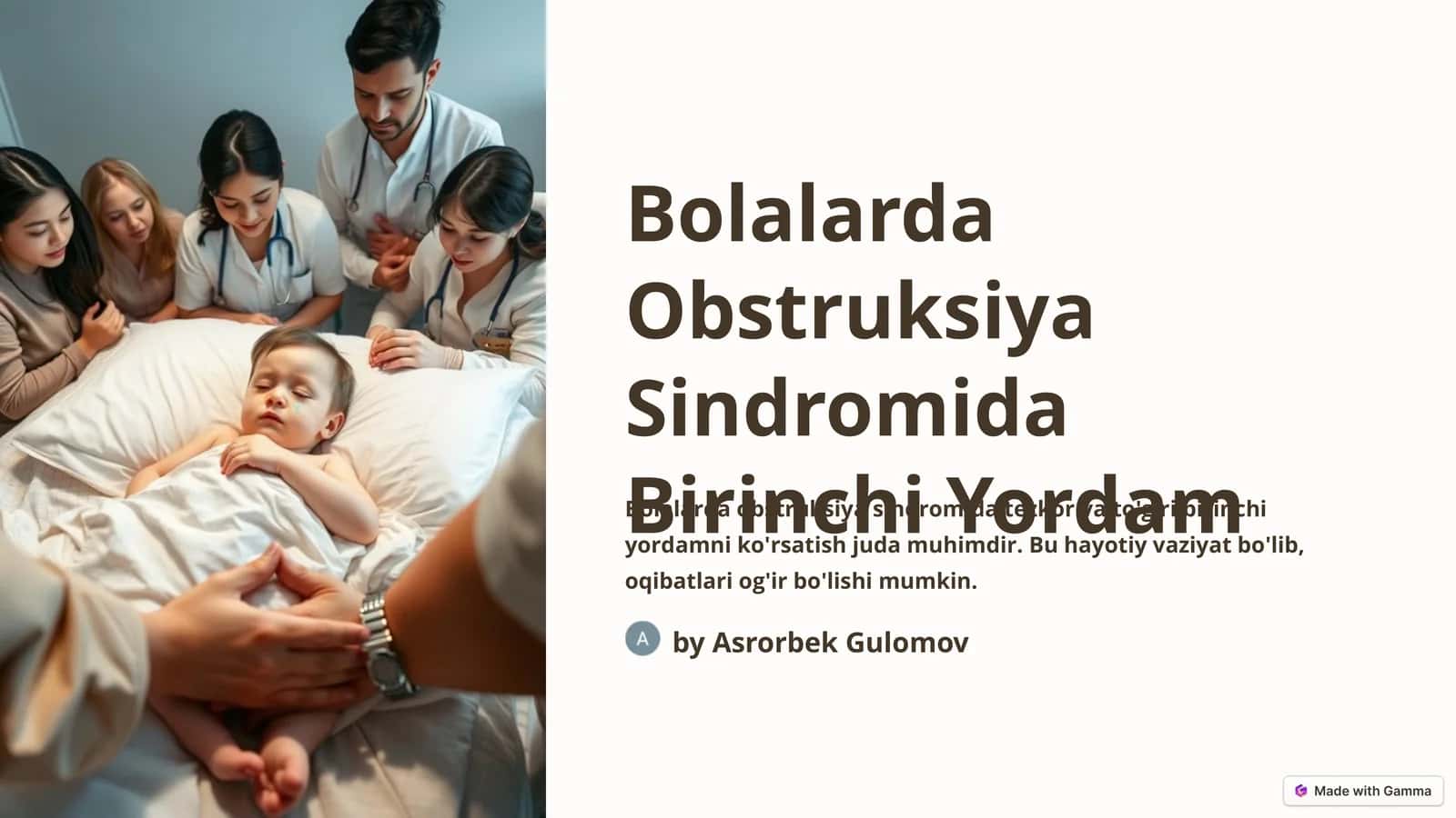 Bolalarda Obstruksiya Sindromida Birinchi Yordam 1