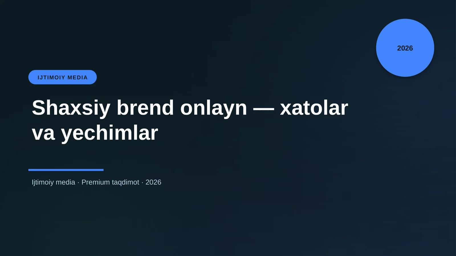 Shaxsiy brend onlayn — xatolar va yechimlar 1