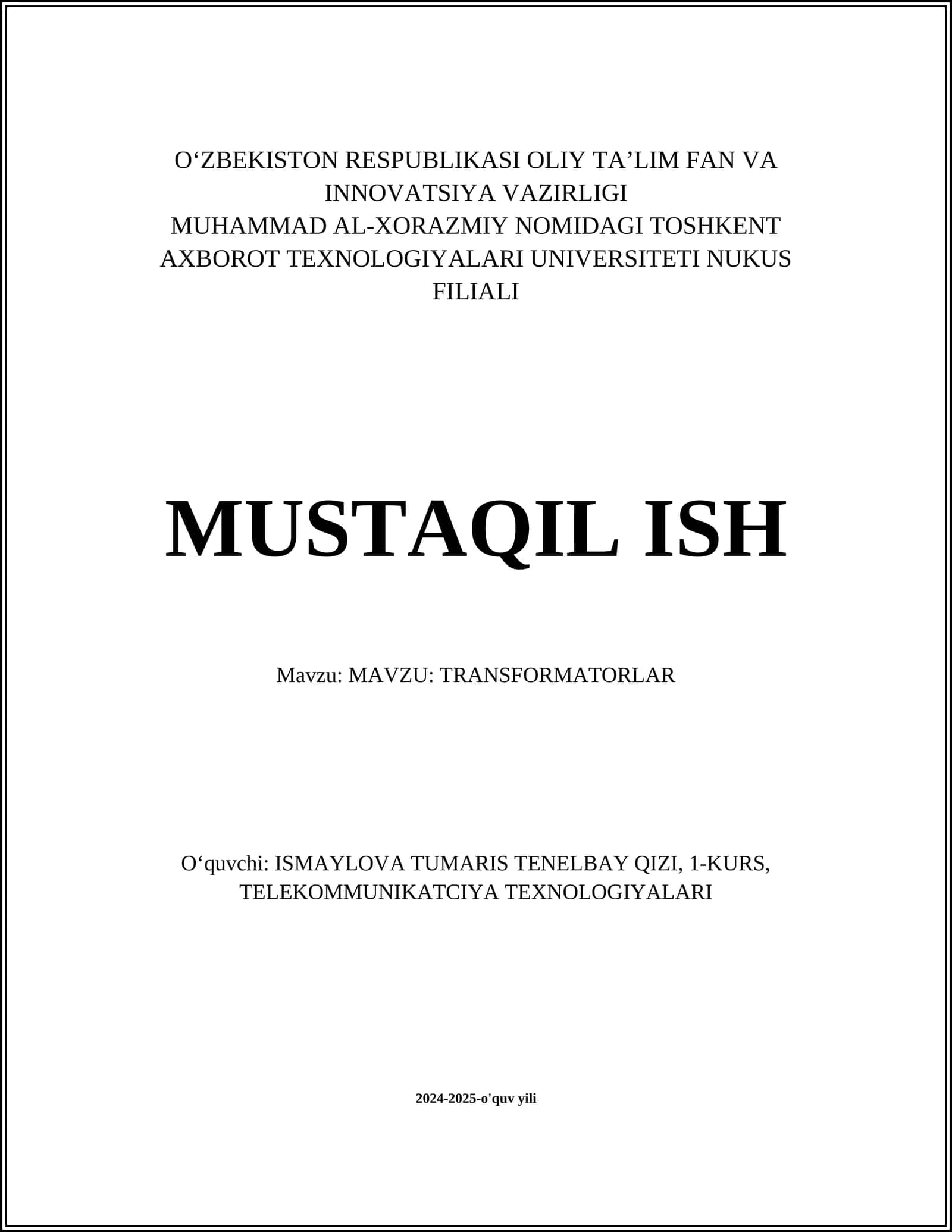 TRANSFORMATORLAR 1