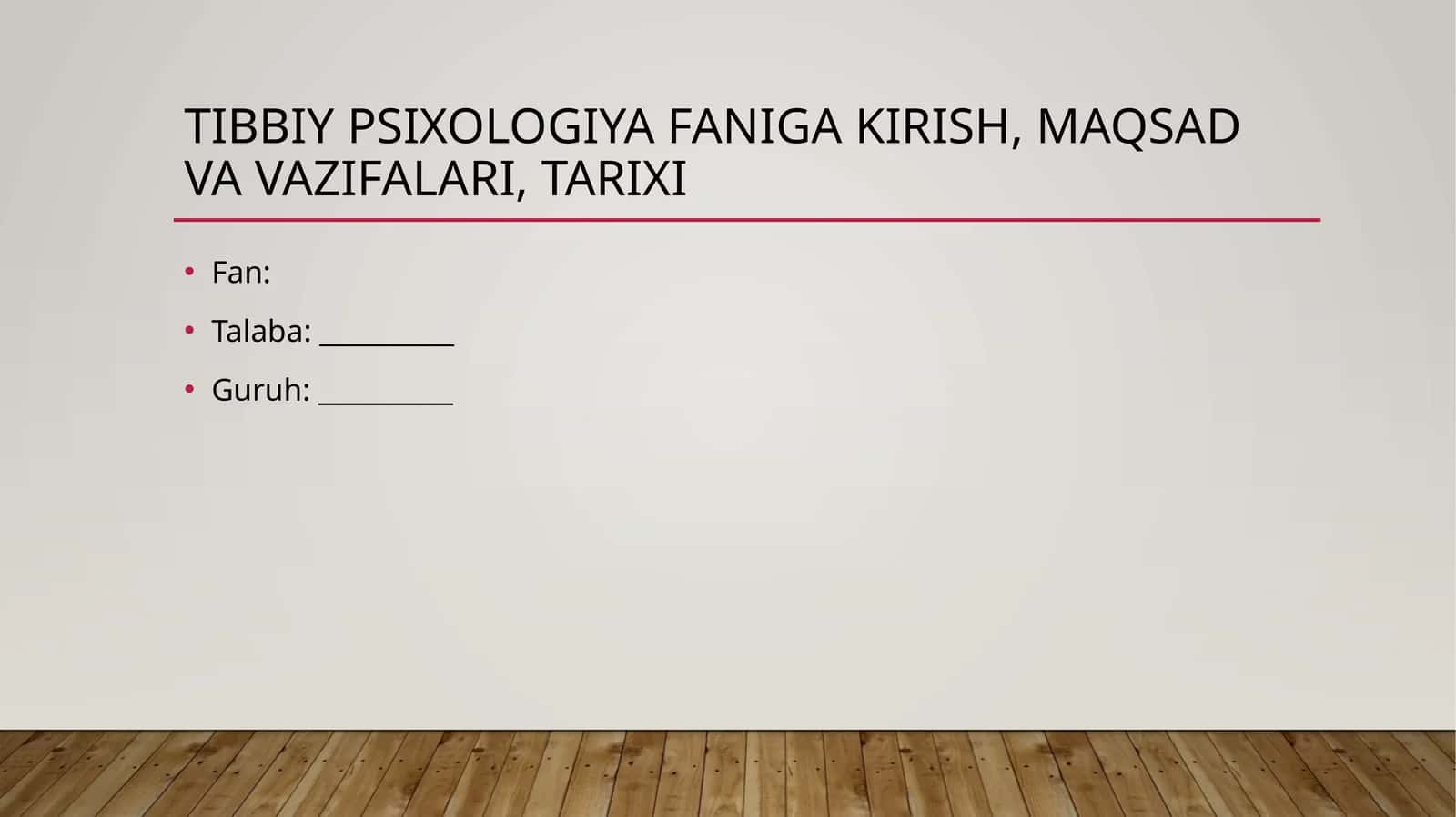 Tibbiy psixologiya faniga kirish 1