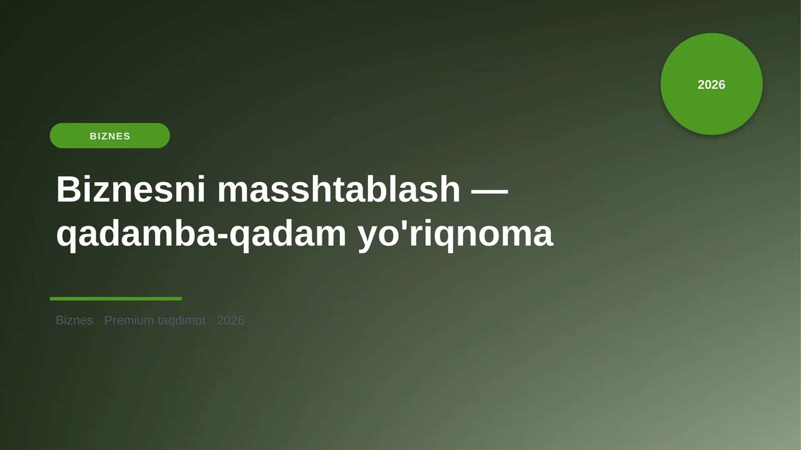 Biznesni masshtablash — qadamba-qadam yo'riqnoma 1