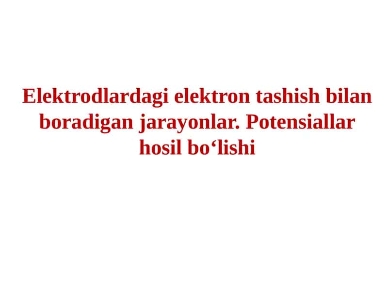 Organizmning oksidlanish-qaytarilish quroli 1