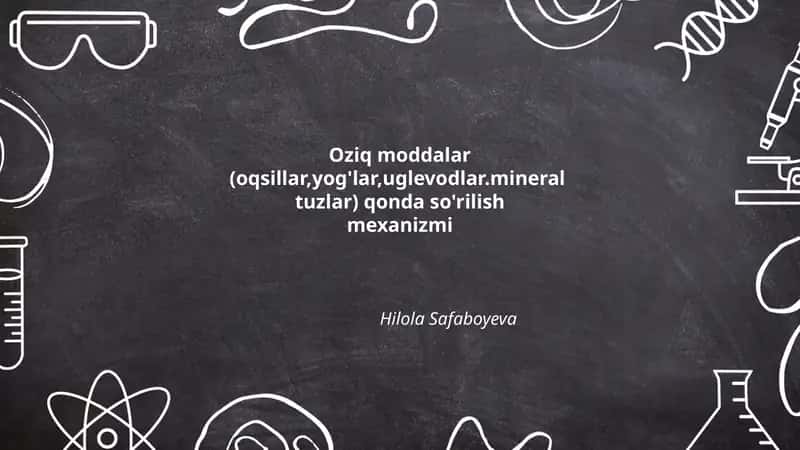 Oziq moddalar qonda so'rilish mekhanizmi 1