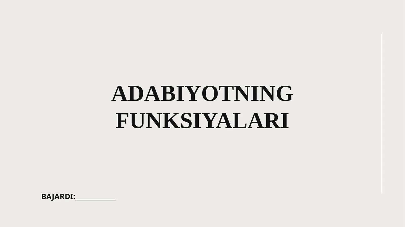 ADABIYOTNING FUNKSIYALARI 1
