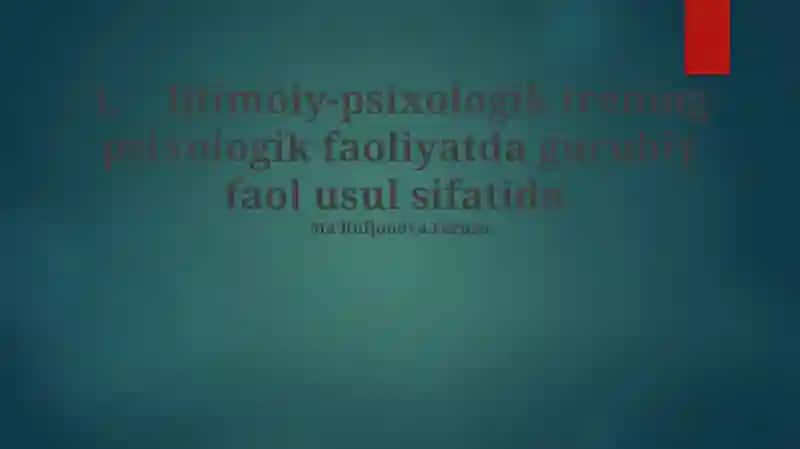 Ijtimoiy-psixologik trening