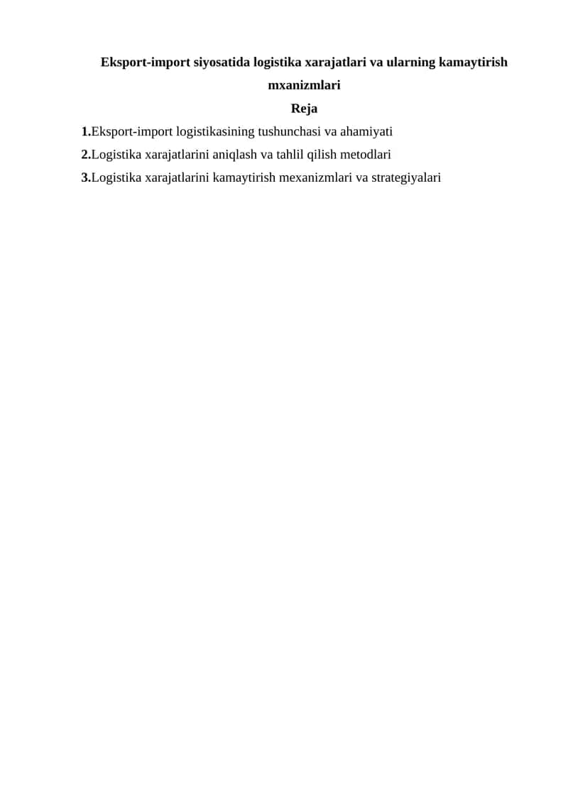 Eksport-import logistikasi 1