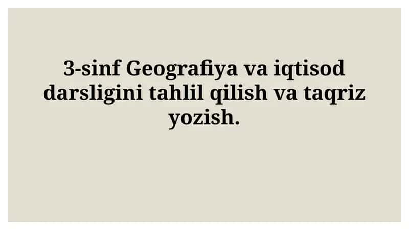 3-sinf Geografiya va iqtisod darsligi 1