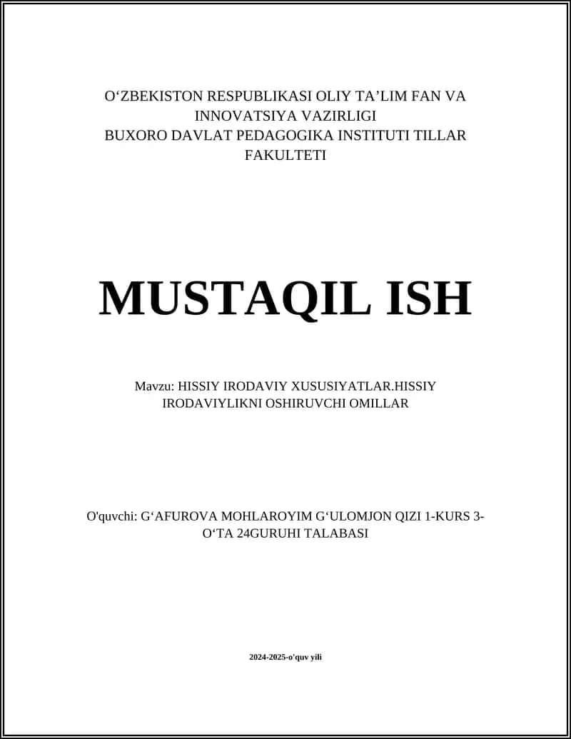 Hissiy barqarorlik 1