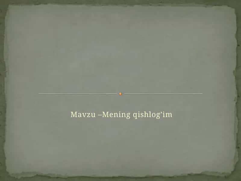 Mening qishlog’im 1
