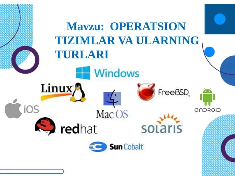 OPERATSION TIZIMLAR VA ULARNING TURLARI 1