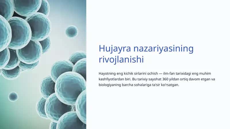 Hujayra nazariyasining rivojlanishi 1
