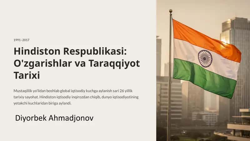Hindiston Respublikasi: O'zgarishlar va Taraqqiyot Tarixi 1