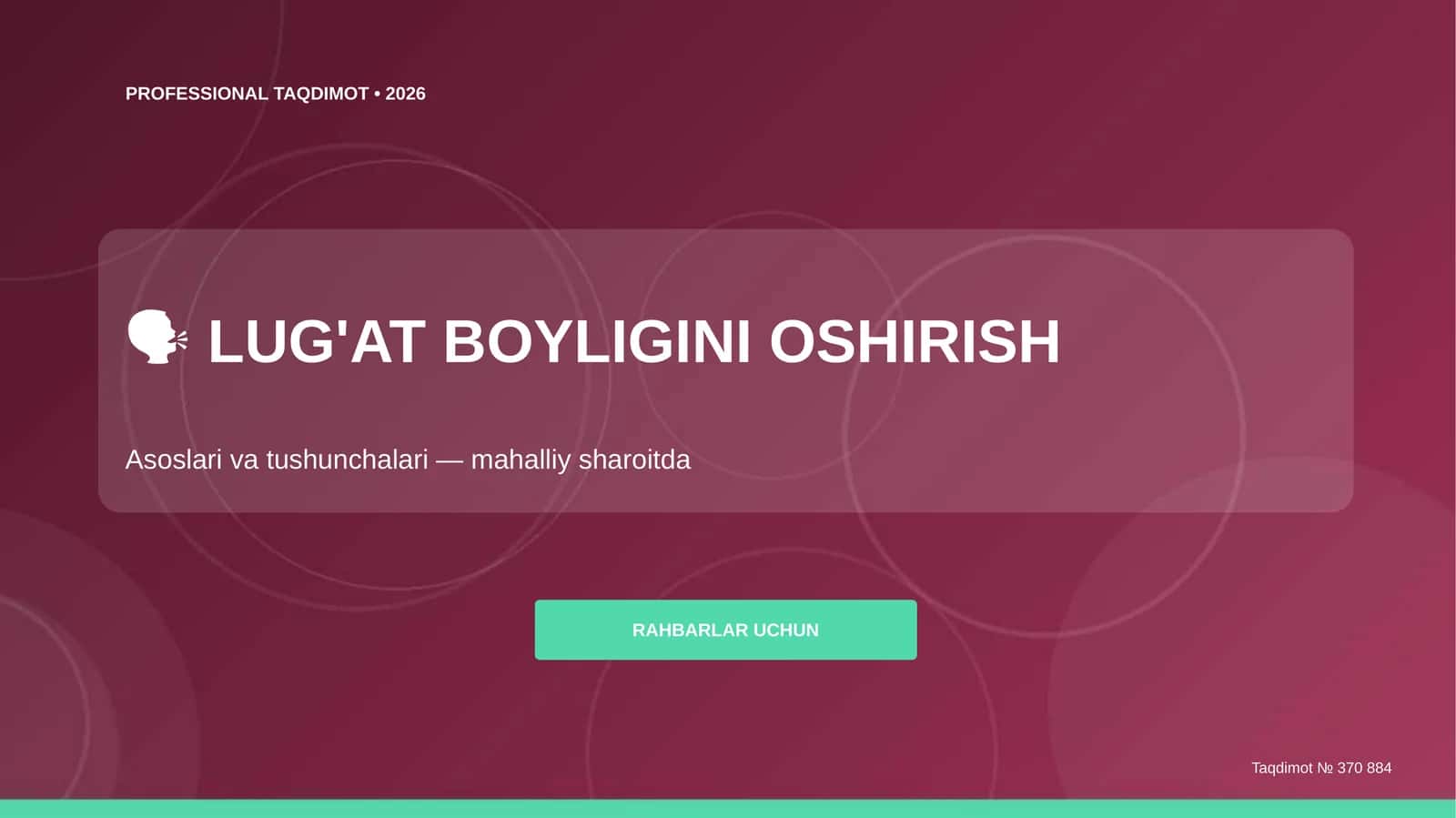 PROFESSIONAL TAQDIMOT • 2026 1