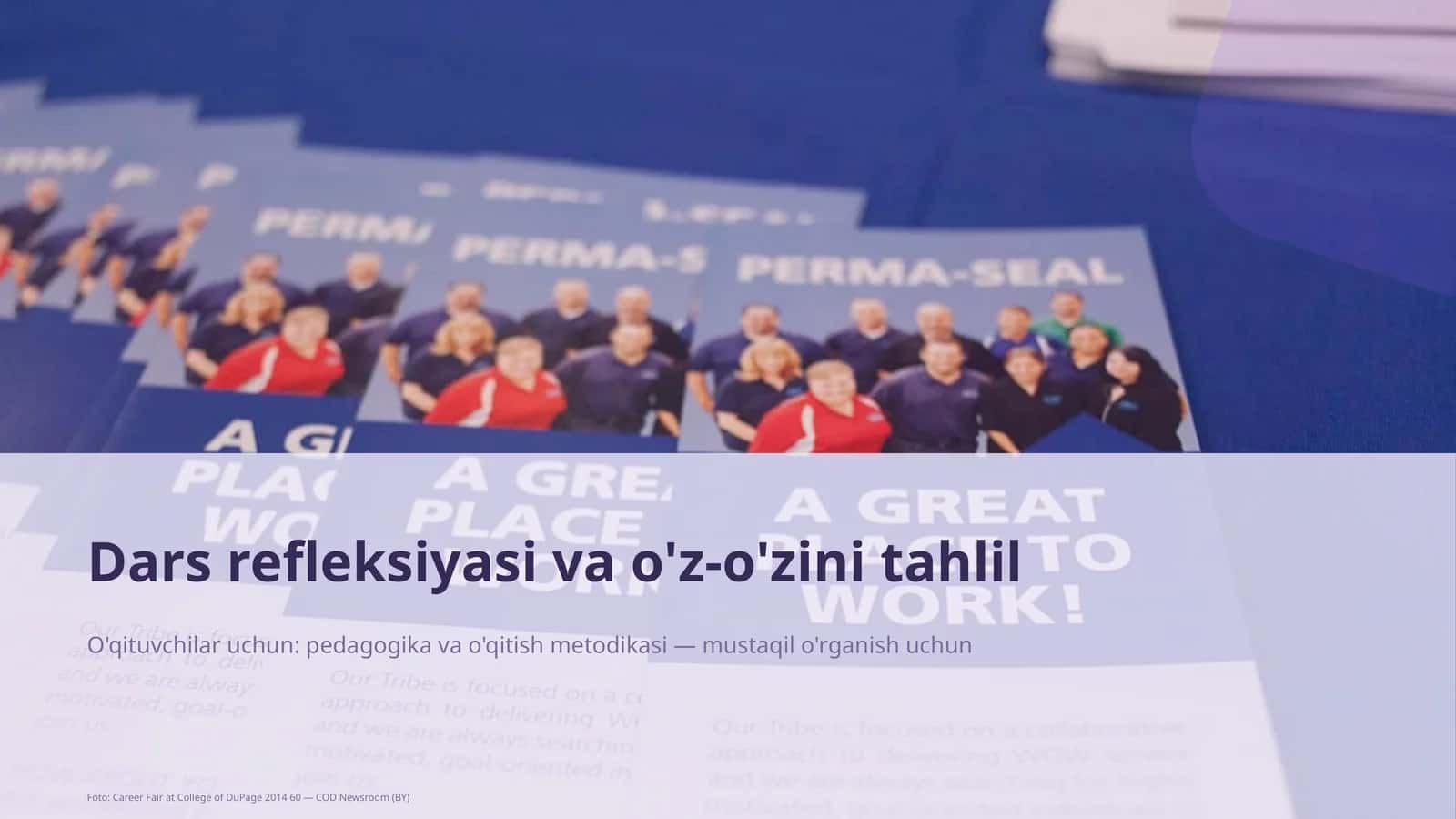 Dars refleksiyasi va o'z-o'zini tahlil 1