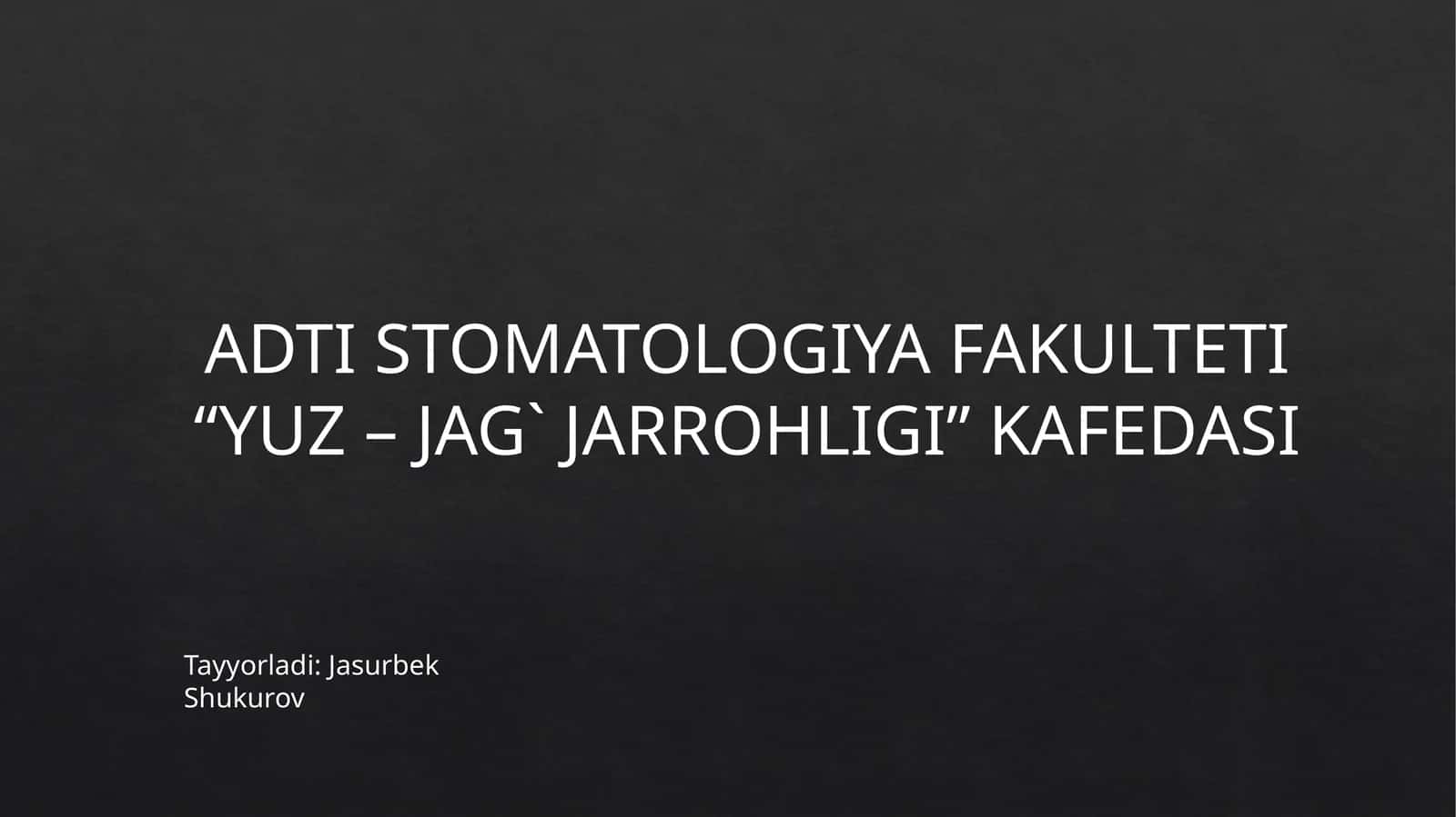 Yuqori jag‘ o‘tkir osteomieliti atrofidagi rivojlangan abssess va flegmonlar 1
