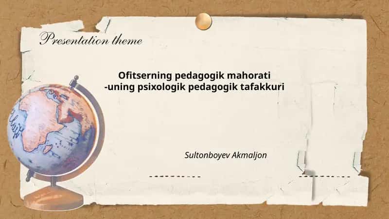 Ofitserning pedagogik mahorati 1