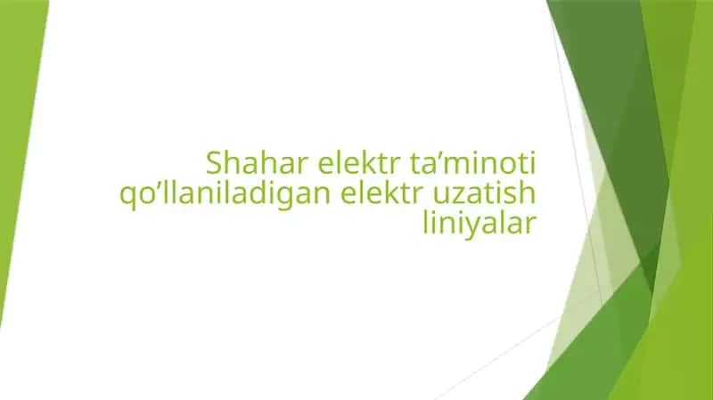 Elektr uzatish liniasining klassifikatsiyasi 1