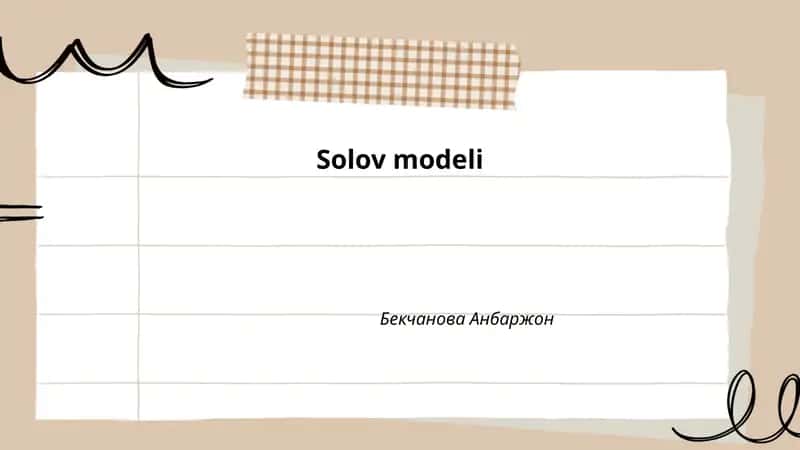 Solov modeli 1
