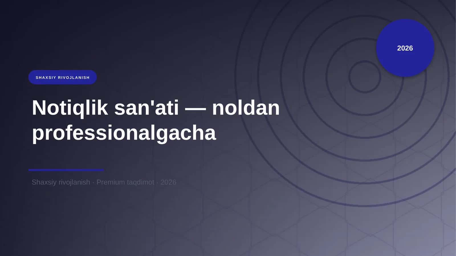 Notiqlik san'ati — noldan professionalgacha 1