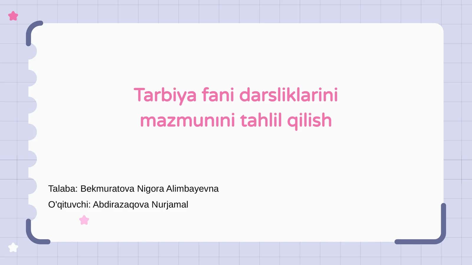 Tarbiya fani darsliklarini mazmunıni tahlil qilish 1