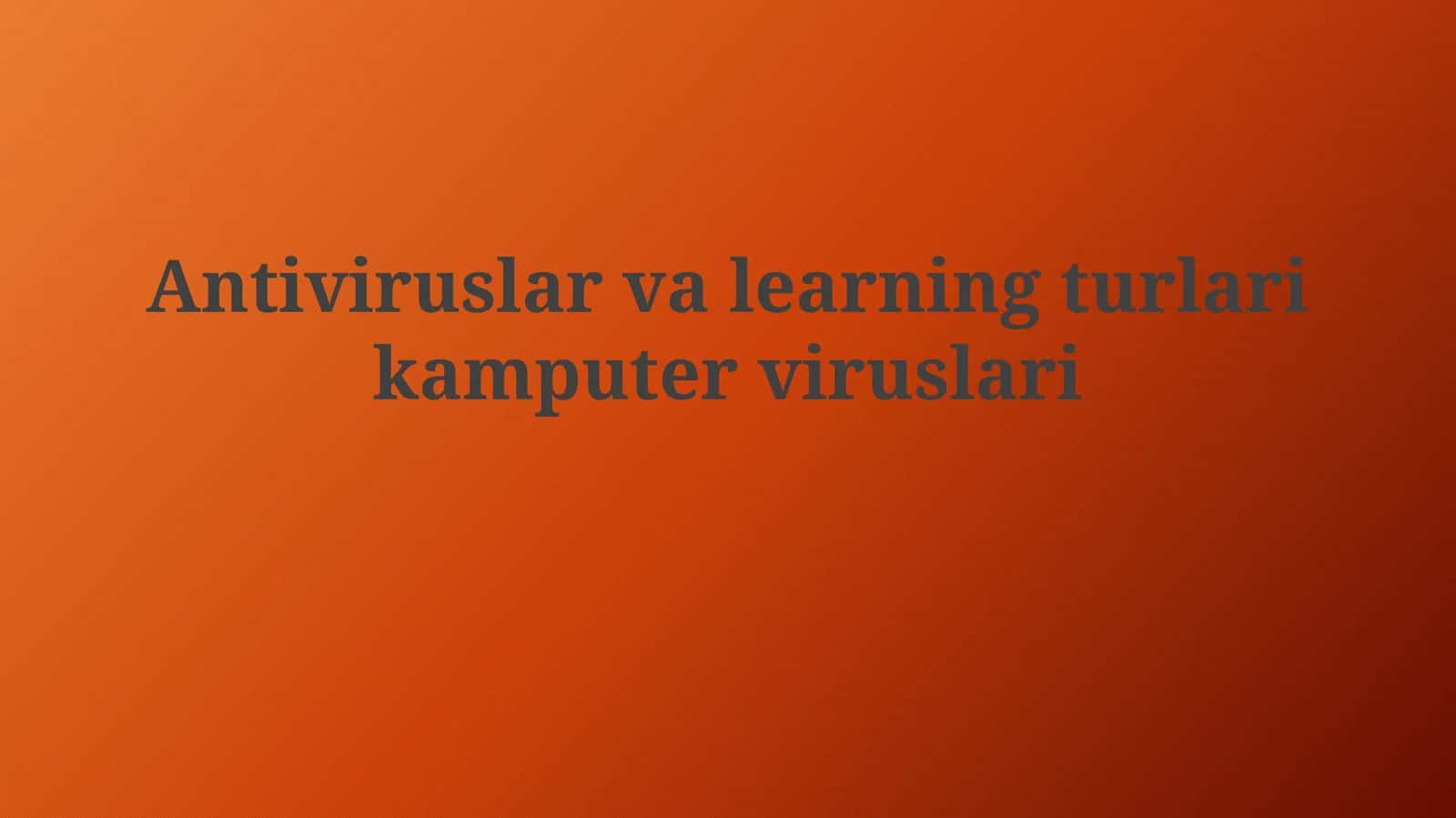 Antivirus dasturlar 1
