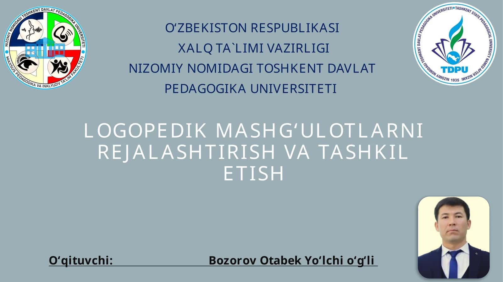 Logopedik mashg‘ulotlarni rejalashtirish, vatashkiletish 1