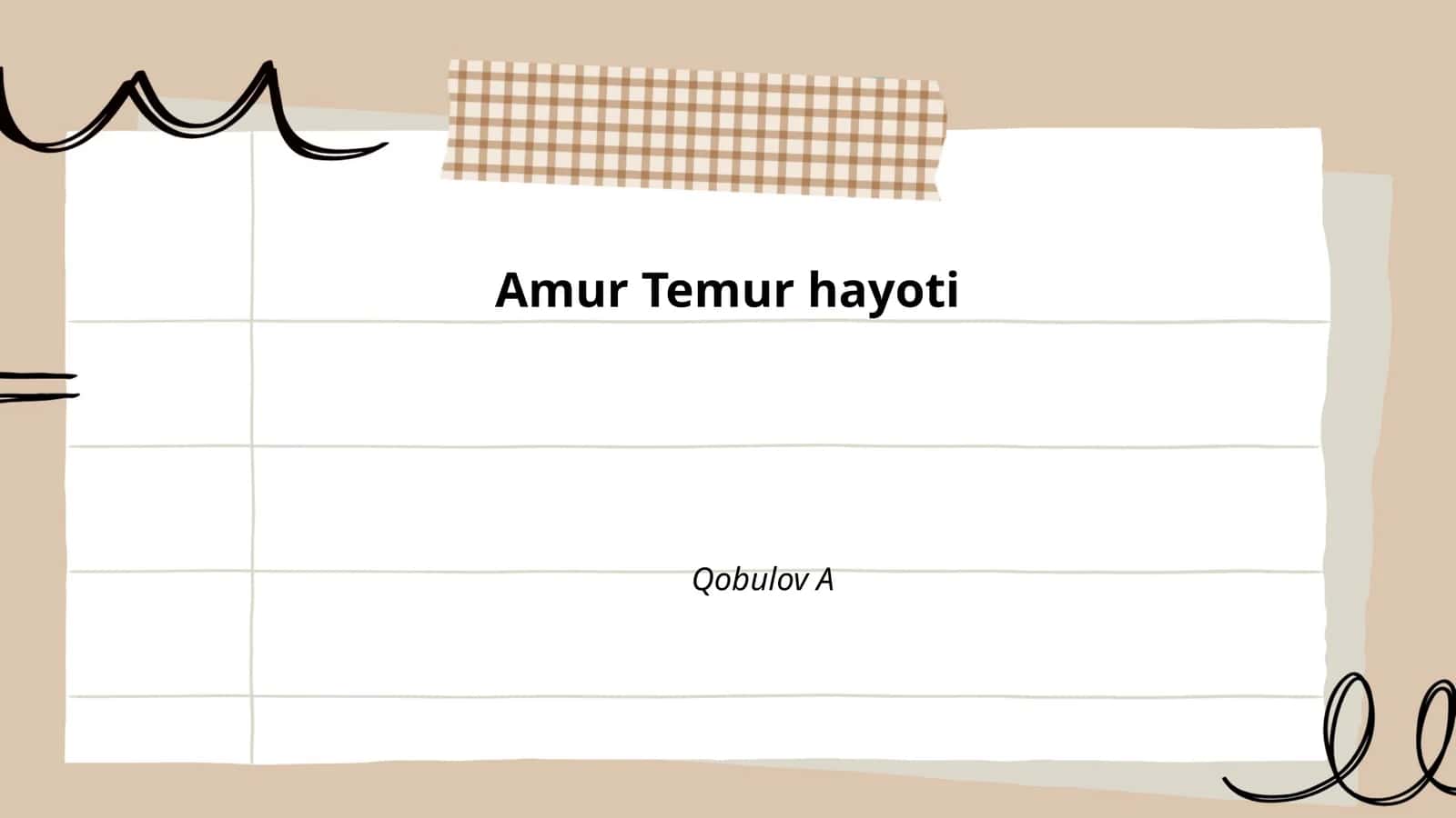 Amir Temur hayoti 1