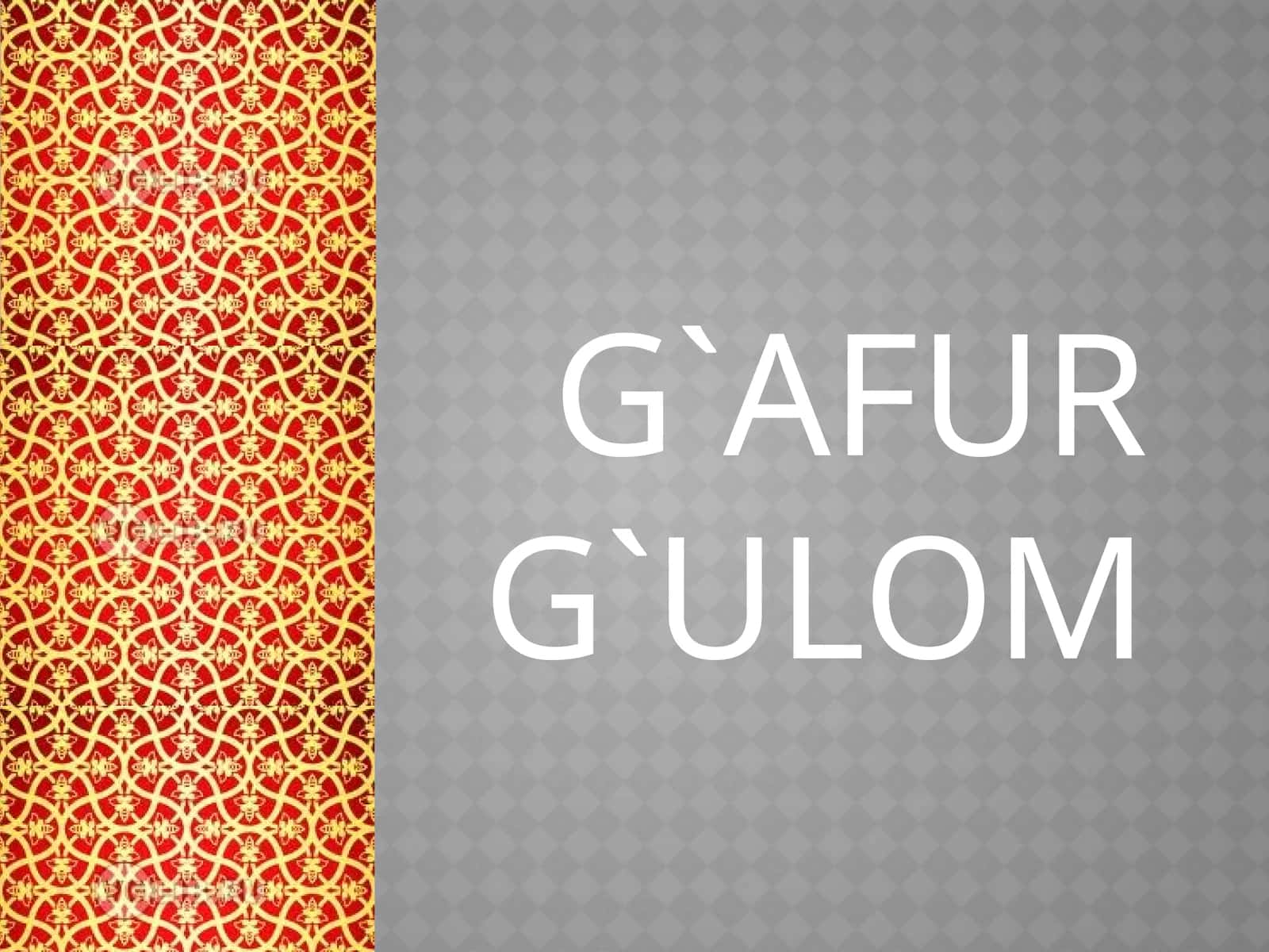 G`AFUR G`ULOM 1