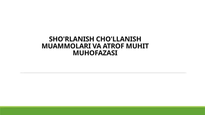 Global iqlim o‘zgarishi va qurg‘oqchilik muammolari 1