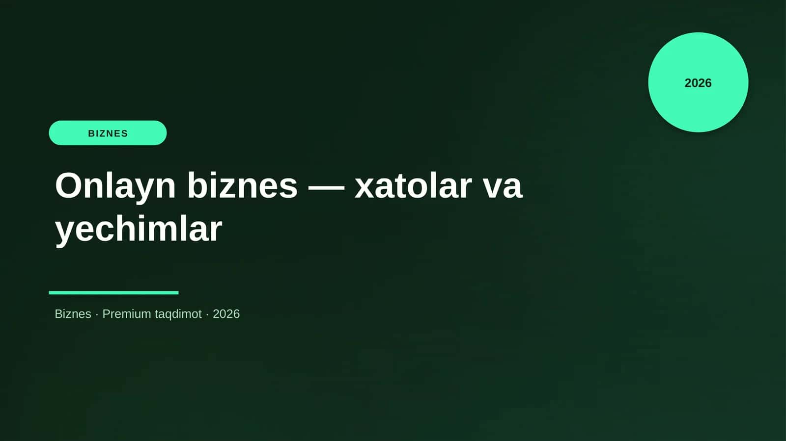 Onlayn biznes — xatolar va yechimlar 1
