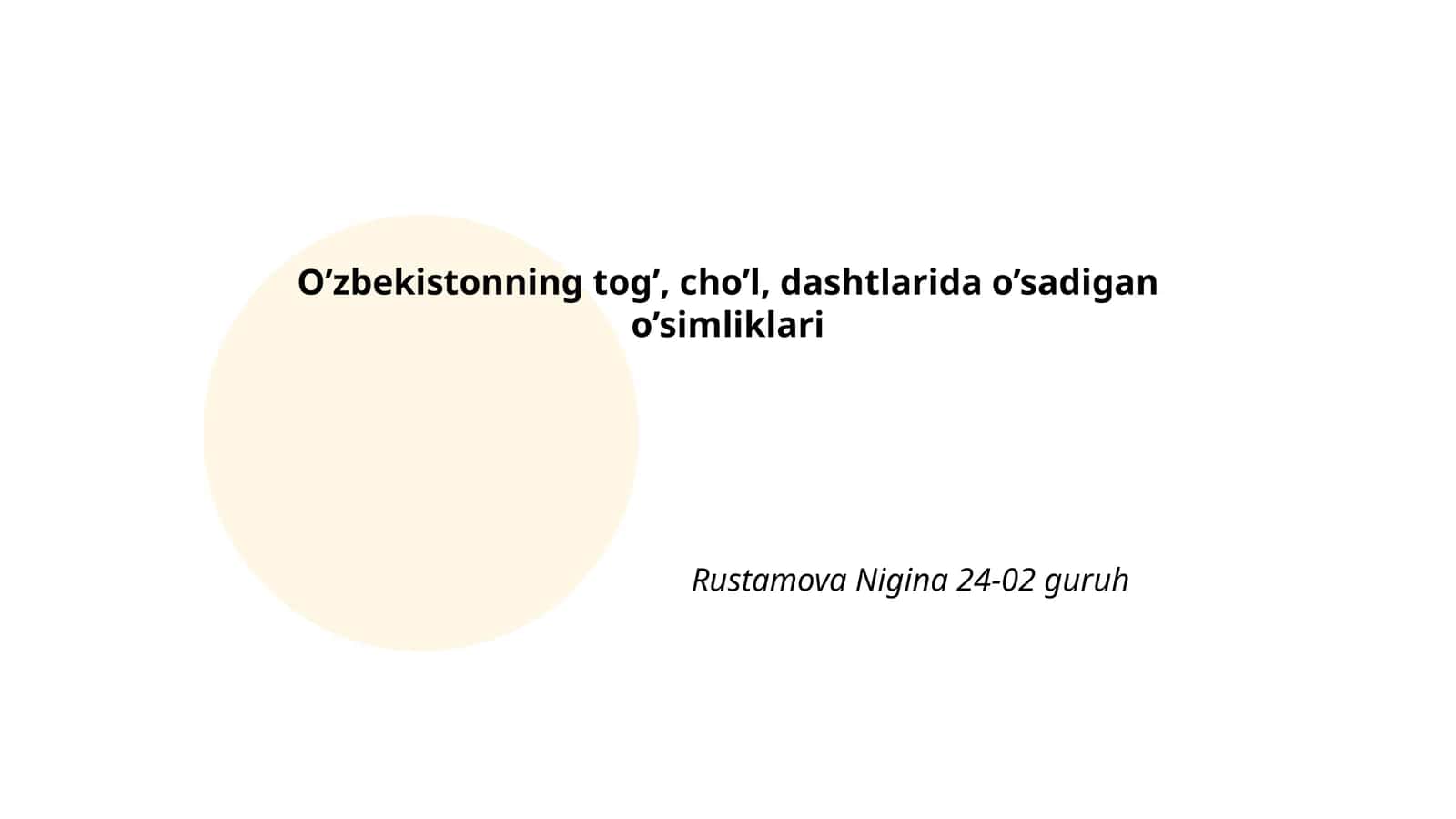 O’zbekistonning tog’, cho’l, dashtlarida o’sadigan o’simliklari 1