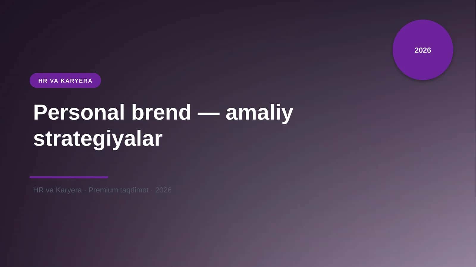 Personal brend — amaliy strategiyalar 1
