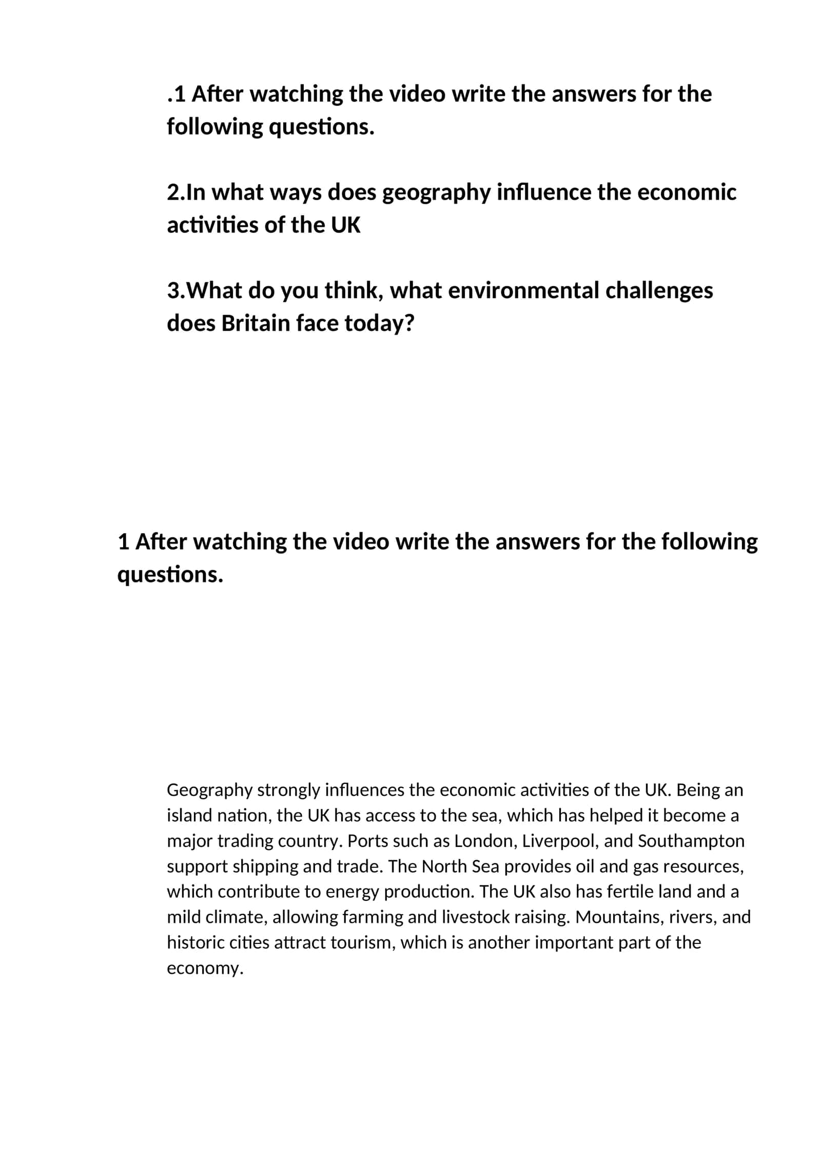 Geographic Influence on Economic Activities of the UK 1