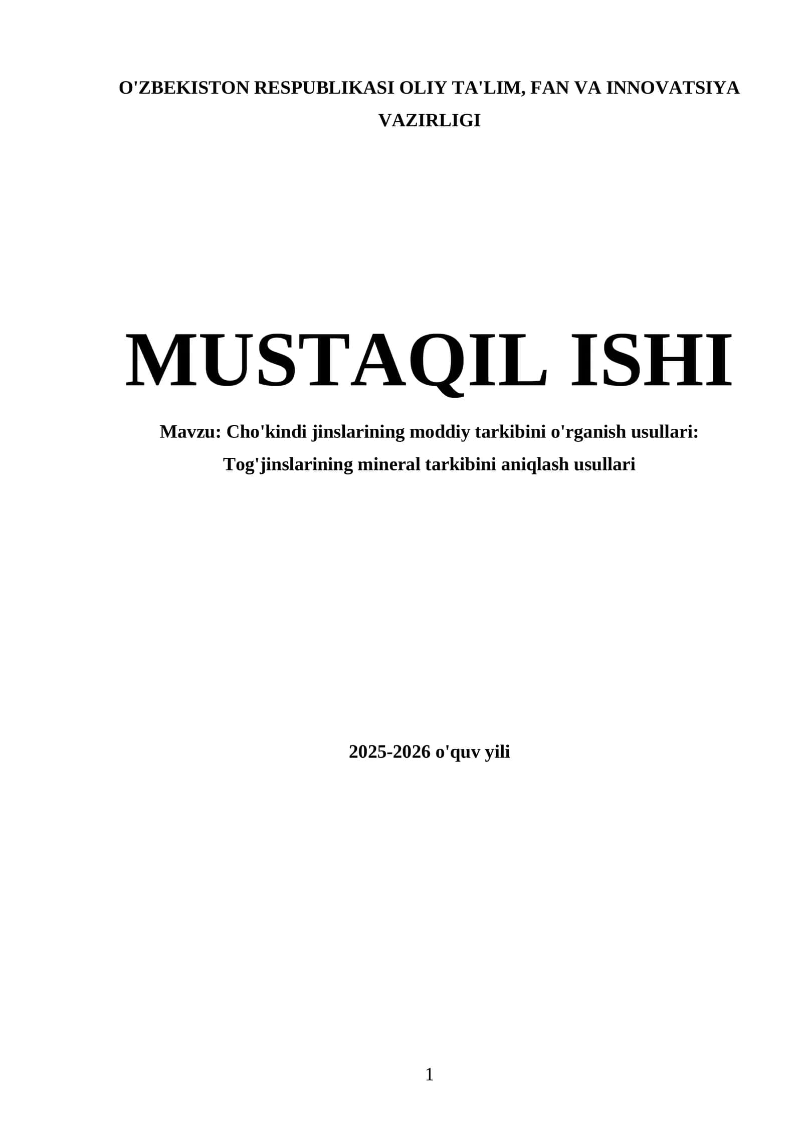 Cho'kindi jinslarining moddiy tarkibini o'rganish usullari: Tog'jinslarining mineral tarkibini aniqlash usullari 1