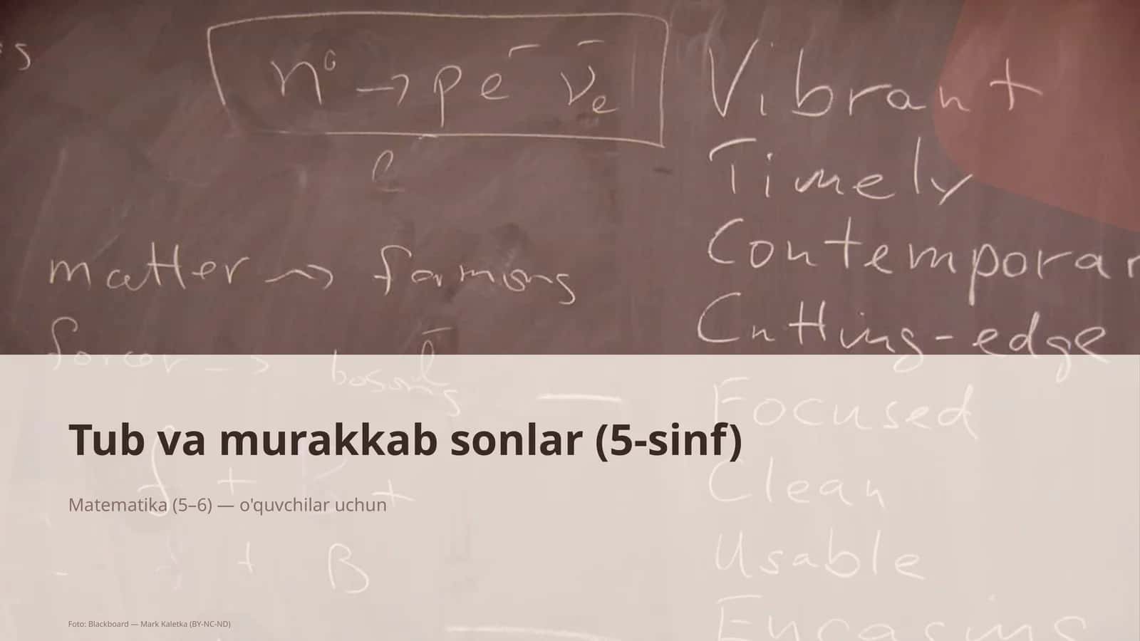 Tub va murakkab sonlar (5-sinf) 1