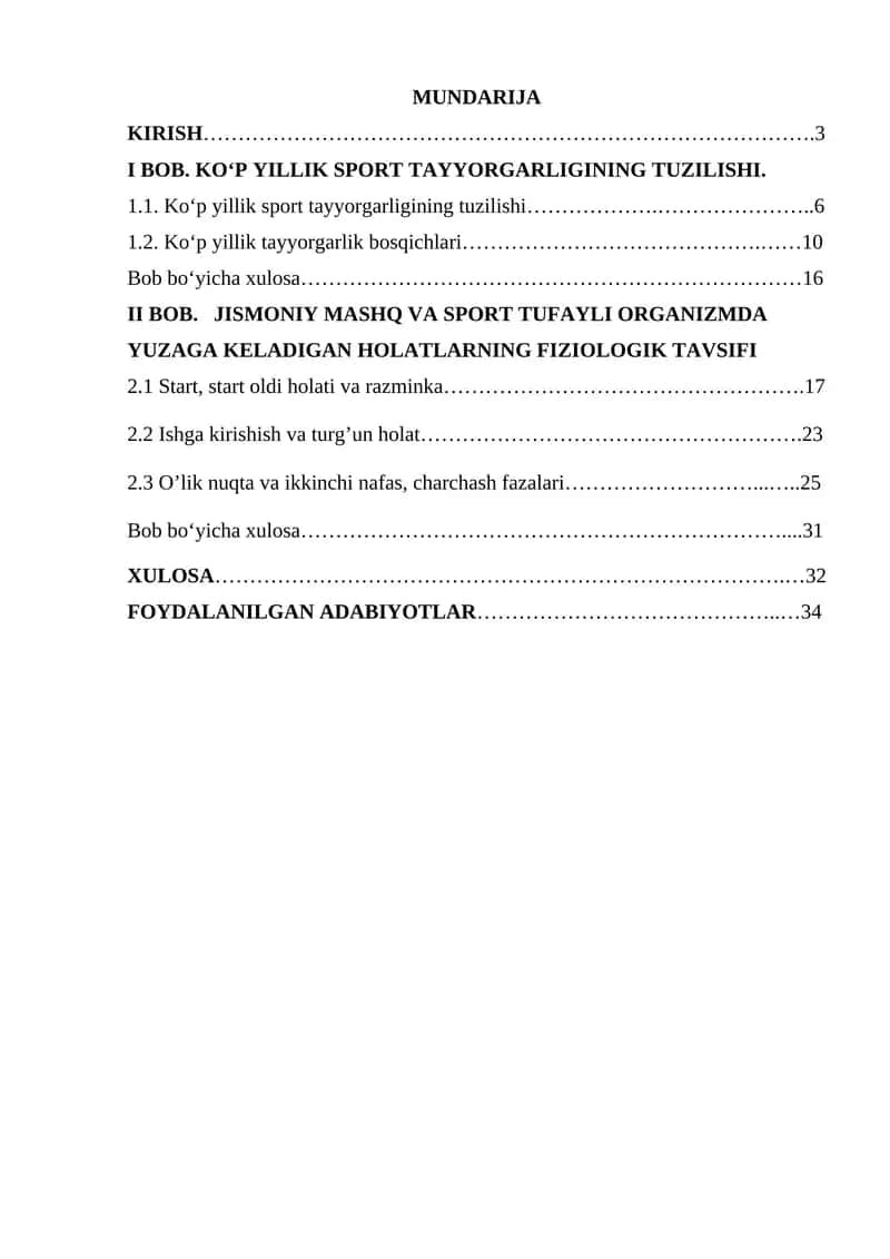 Sportda ko’p  yillik tayyorgarlikning bosqichlarini fiziologik va ruhiy asoslari 1
