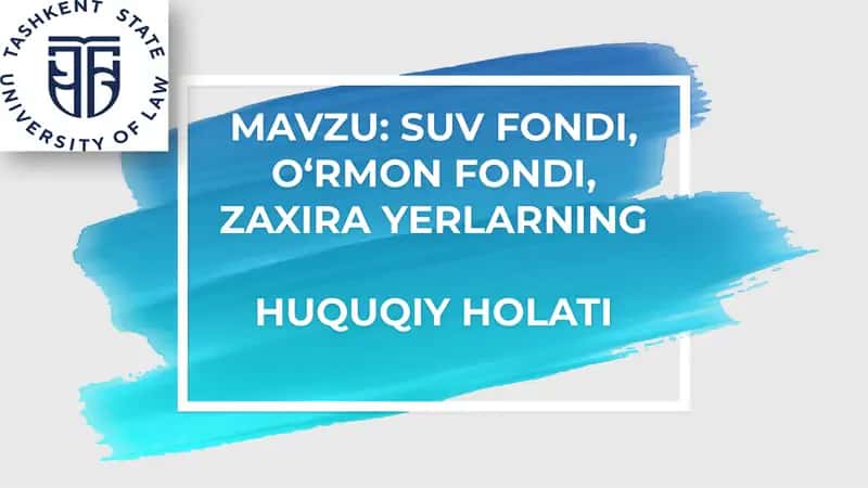 Suv fondi, O‘rmon fondi, Zaxira yerlarning huquqiy holati 1