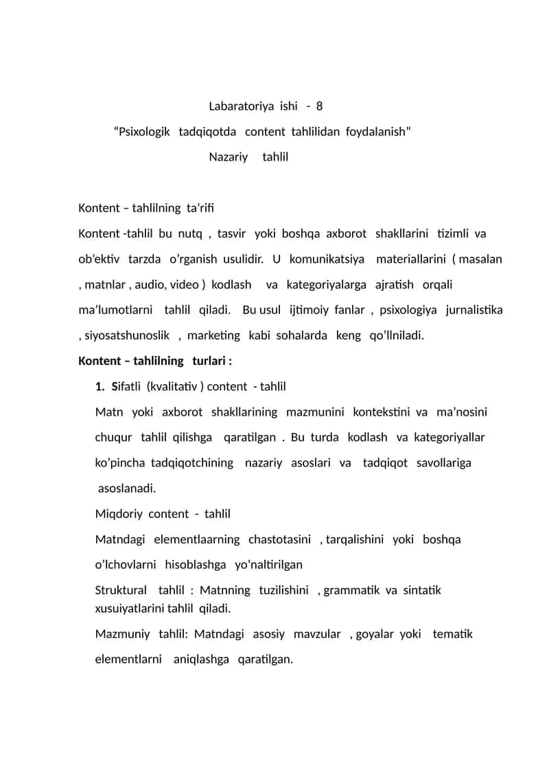 Psixologik   tadqiqotda   content  tahlilidan  foydalanish 1