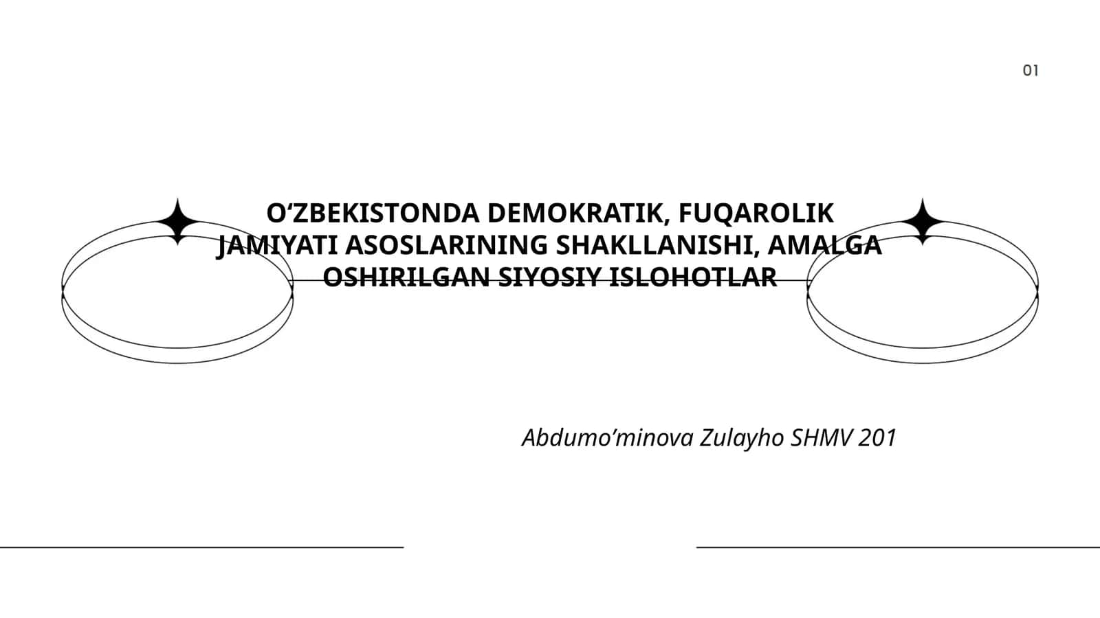 O‘ZBEKISTONDA DEMOKRATIK, FUQAROLIK JAMIYATI ASOSLARINING SHAKLLANISHI, AMALGA OSHIRILGAN SIYOSIY ISLOHOTLAR 1