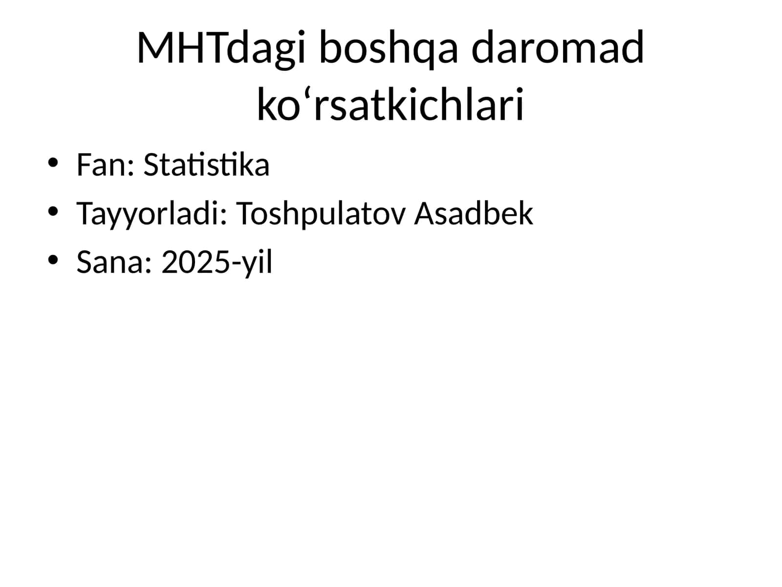 MHTdagi boshqa daromad ko‘rsatkichlari 1