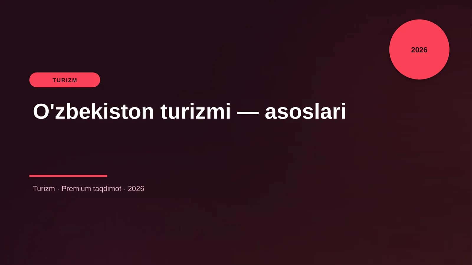 O'zbekiston turizmi — asoslari 1