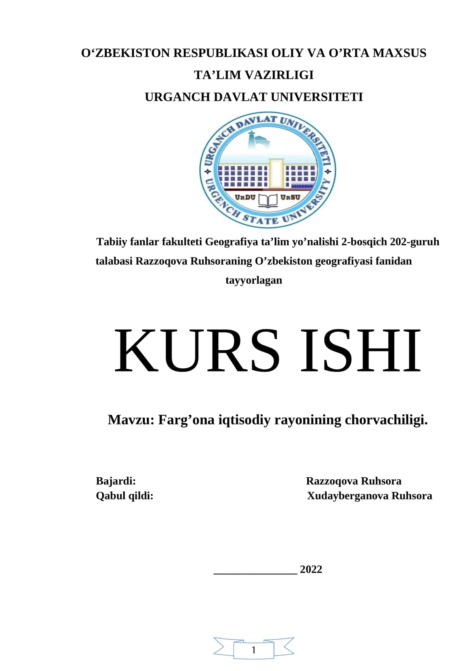 Farg’ona iqtisodiy rayonining chorvachiligi 1