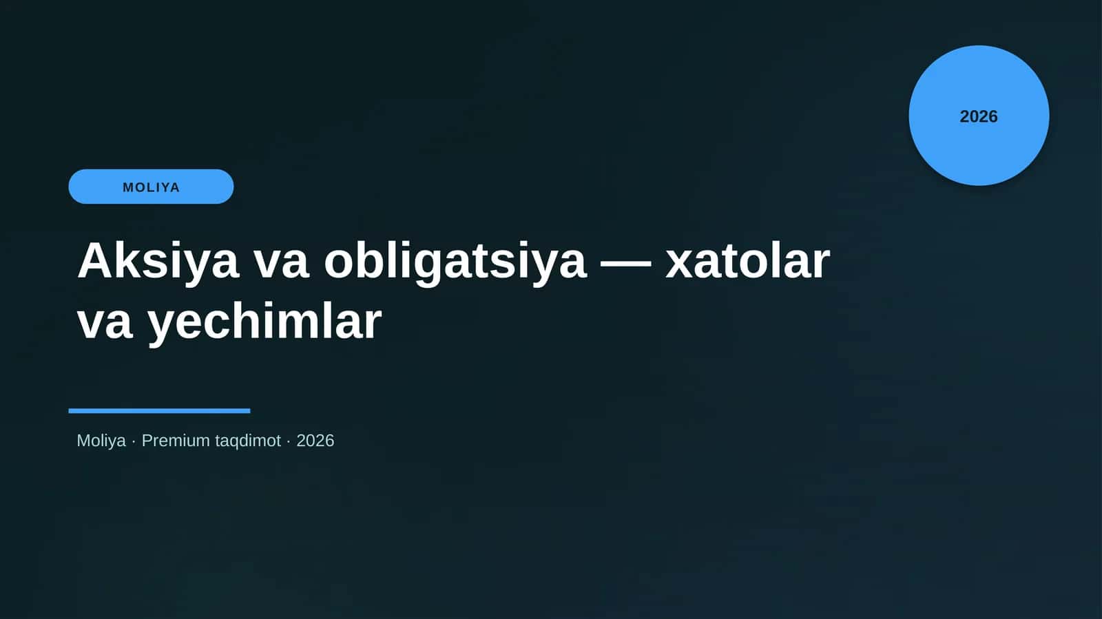 Aksiya va obligatsiya — xatolar va yechimlar 1
