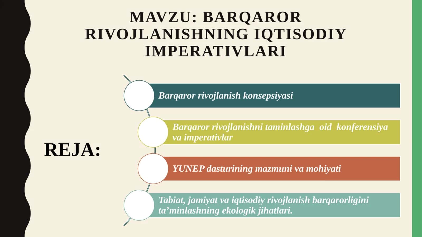 Barqaror rivojlanishning iqtisodiy imperativlari 1