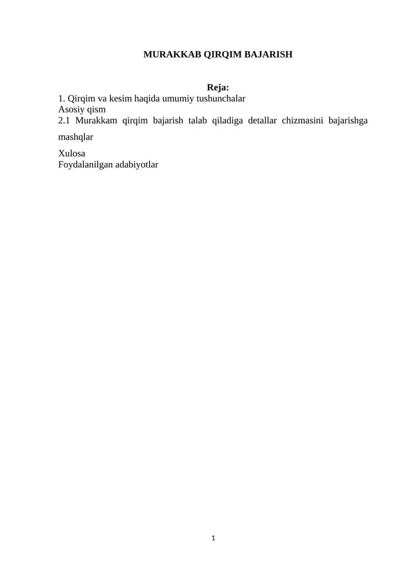 MURAKKAB QIRQIM BAJARISH 1