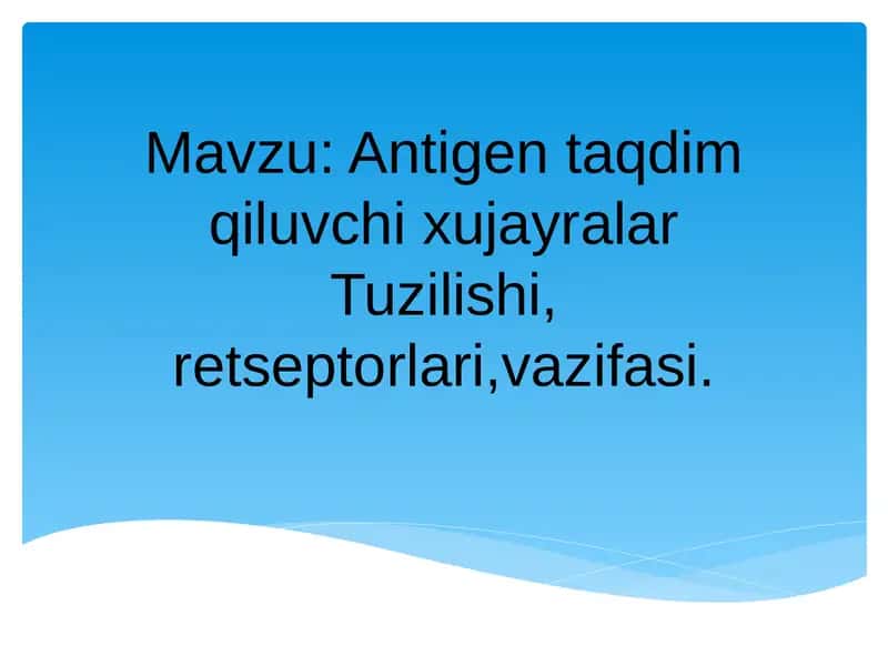 Antigen taqdim qiluvchi xujayralar 1