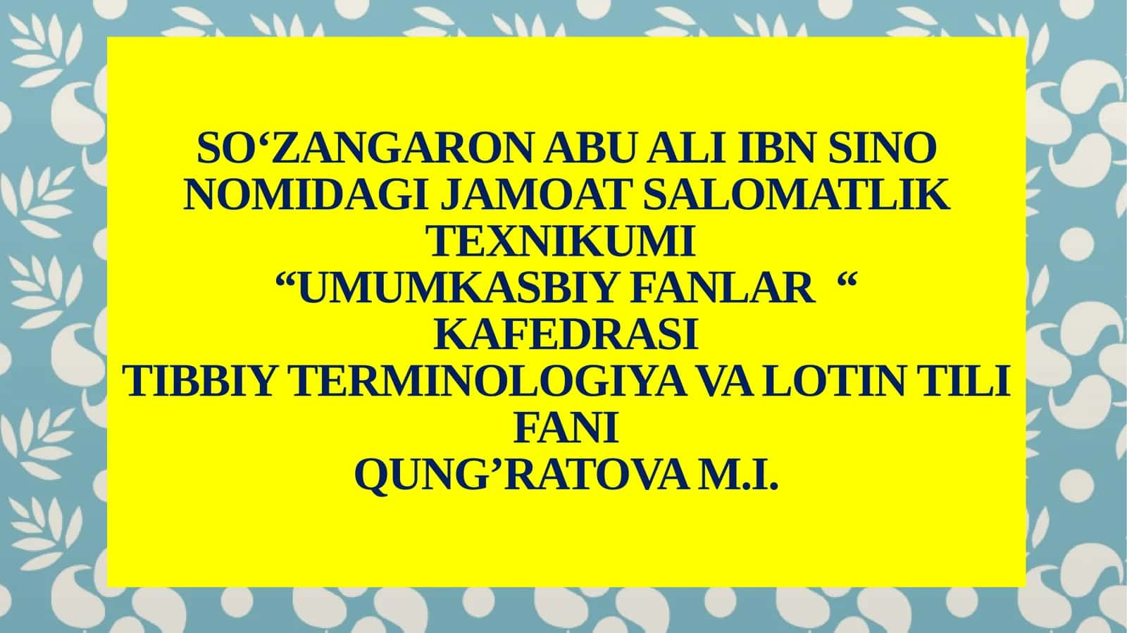 Grammatik kategoriyalari. Lug'at shakli haqida tushuncha 1